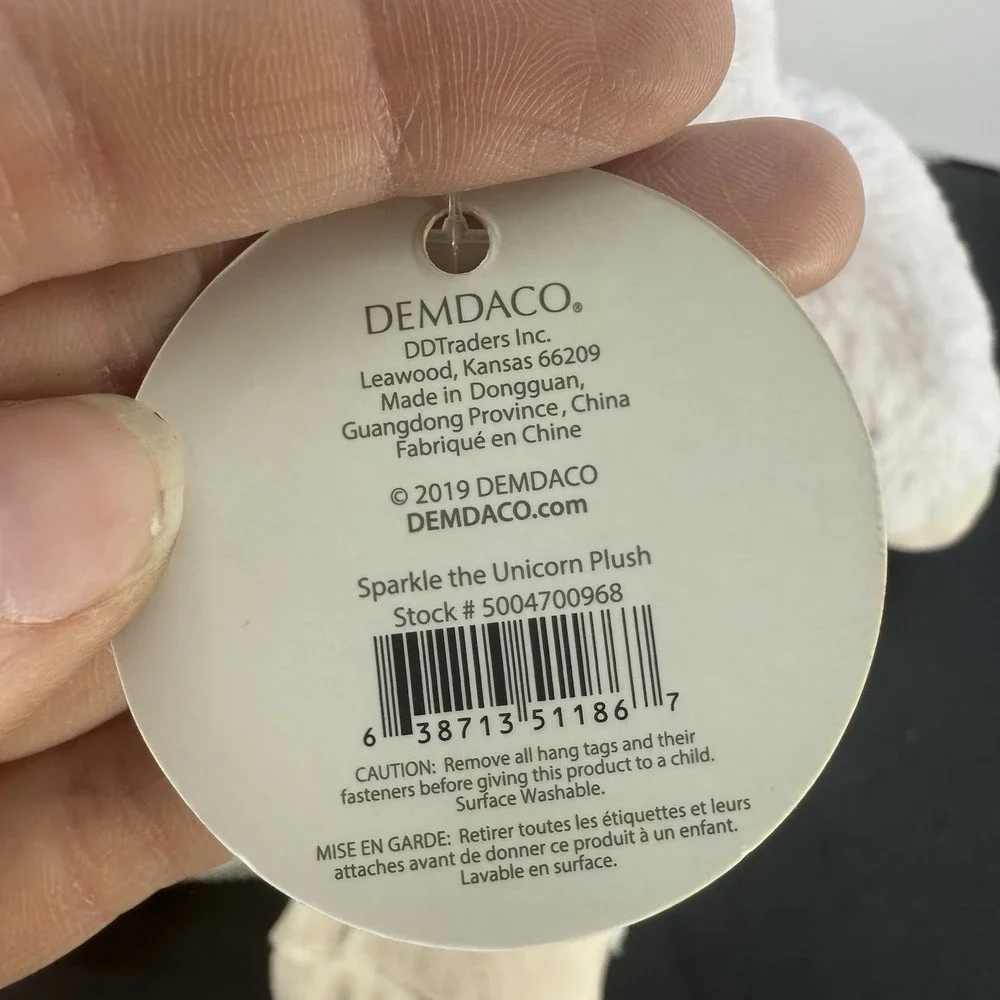 Demdaco Baby Sparkle the Unicorn Plush 14